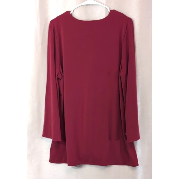 Lauren Ralph Lauren Blouse Women's Size XL Red Flowy Flare Long Sleeve Elegant - Picture 2 of 16